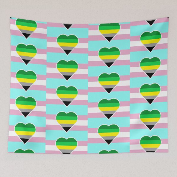 Item preview, Transgender Pride Flag with Aromantic Heart (Yellow-Stripe Variant) designed and sold by DisneyFanatic23.