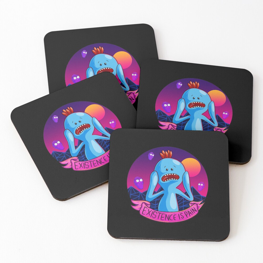 Existence is Pain mr meeseeks Coasters (Set of 4)