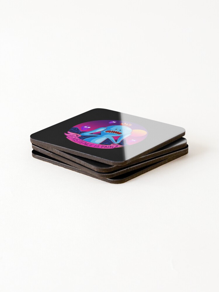 Alternate view of Existence is Pain mr meeseeks Coasters (Set of 4)