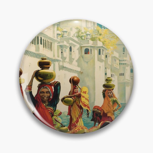 Item preview, Udaipur Visit India vintage travel poster designed and sold by stickart-marek.