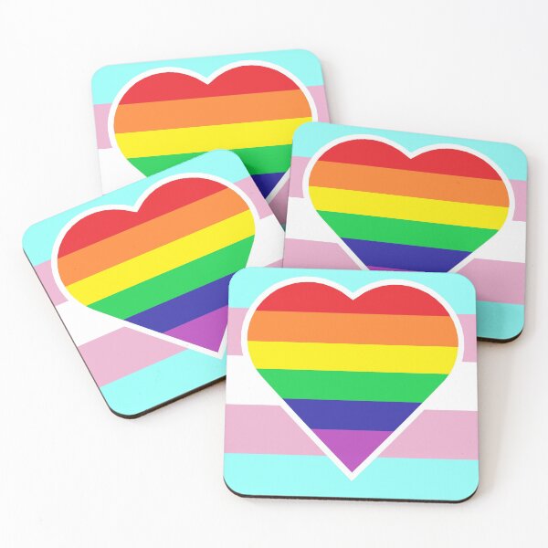 Item preview, Transgender Pride Flag with Homosexual/Gay/Rainbow Heart designed and sold by DisneyFanatic23.