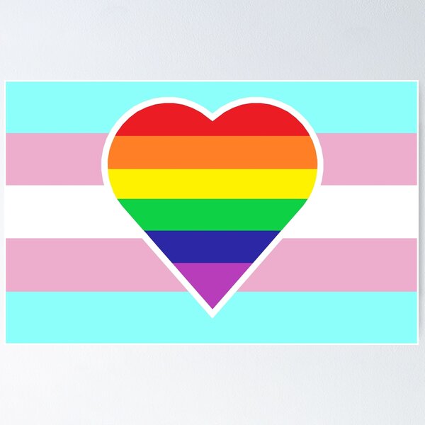 Item preview, Transgender Pride Flag with Homosexual/Gay/Rainbow Heart designed and sold by DisneyFanatic23.