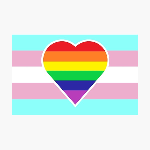 Item preview, Transgender Pride Flag with Homosexual/Gay/Rainbow Heart designed and sold by DisneyFanatic23.