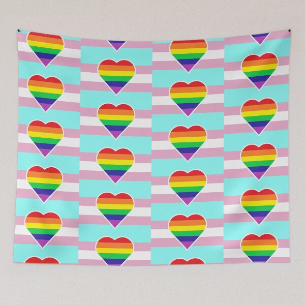 Item preview, Transgender Pride Flag with Homosexual/Gay/Rainbow Heart designed and sold by DisneyFanatic23.