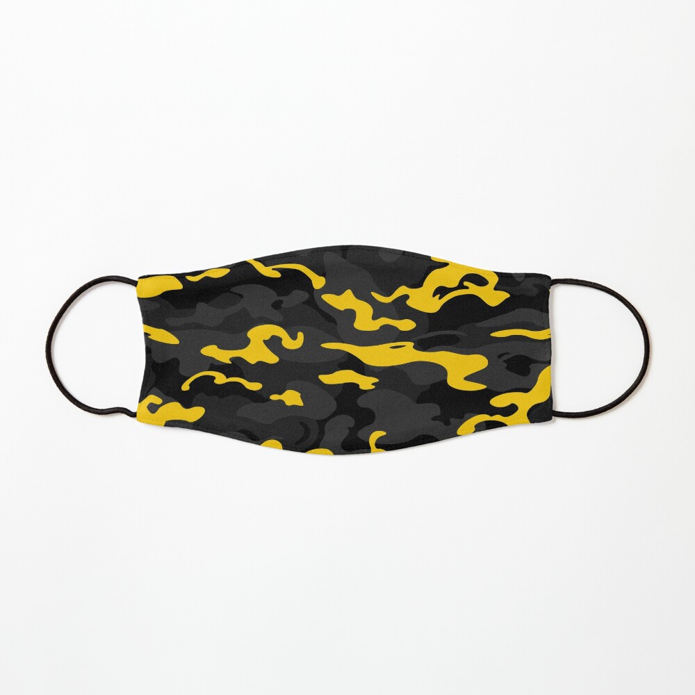 Download Camo Style Black And Yellow Camouflage Mask By Rclwow Redbubble PSD Mockup Templates