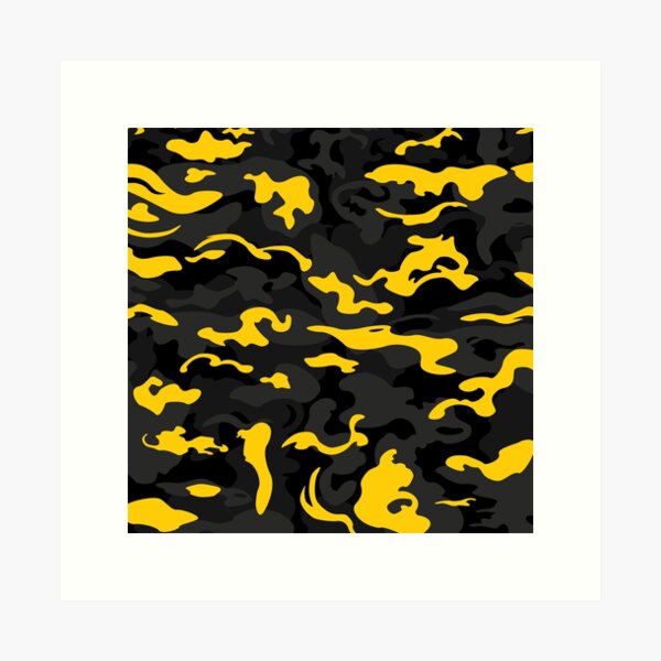 Camo Style - Black and Yellow Camouflage | Art Print