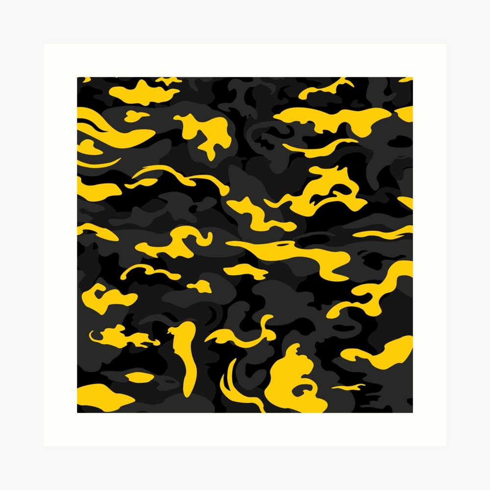Camo Style - Black and Yellow Camouflage iPad Case & Skin for