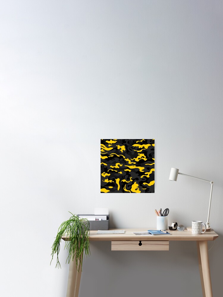 Camo Style - Black and Yellow Camouflage | Poster