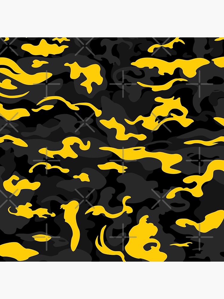 Camo Style - Black and Yellow Camouflage | Photographic Print