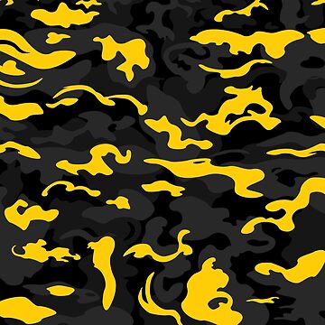 Camo Style - Black and Yellow Camouflage | Art Print