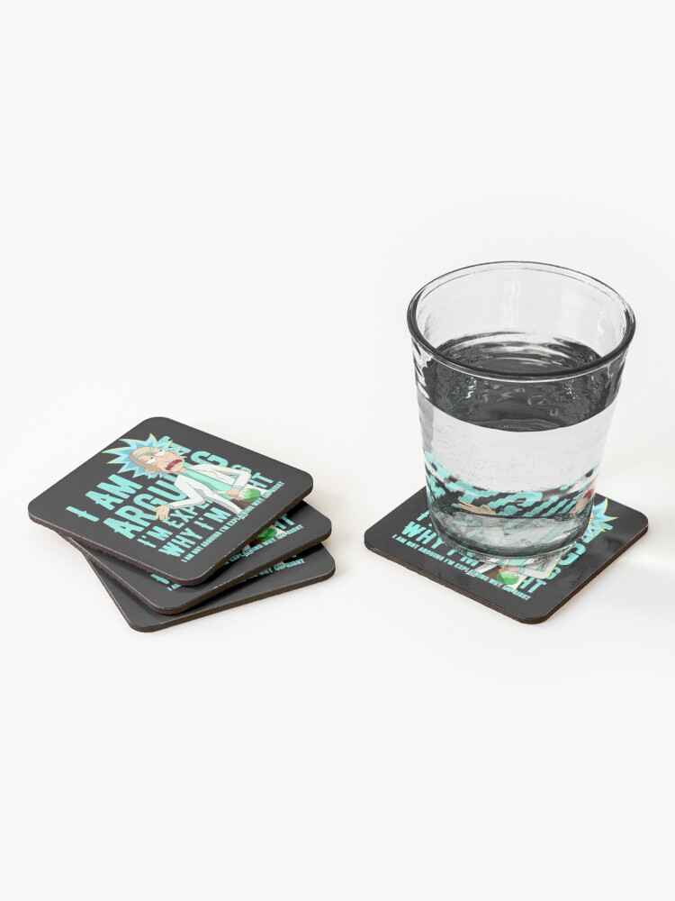 Alternate view of i'm not arguing im just explaining why i'm right rick and morty Coasters (Set of 4)