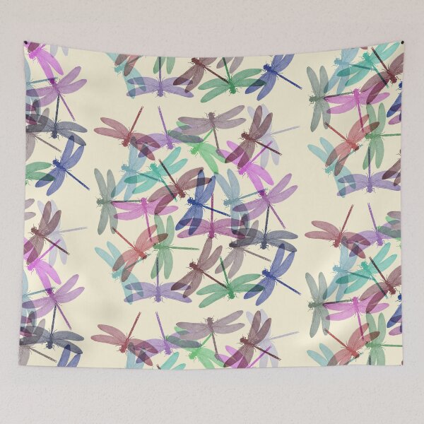 Item preview, Pink Green Lilac and Blue Summer Dragonfly Nature Pattern designed and sold by simpsonvisuals.