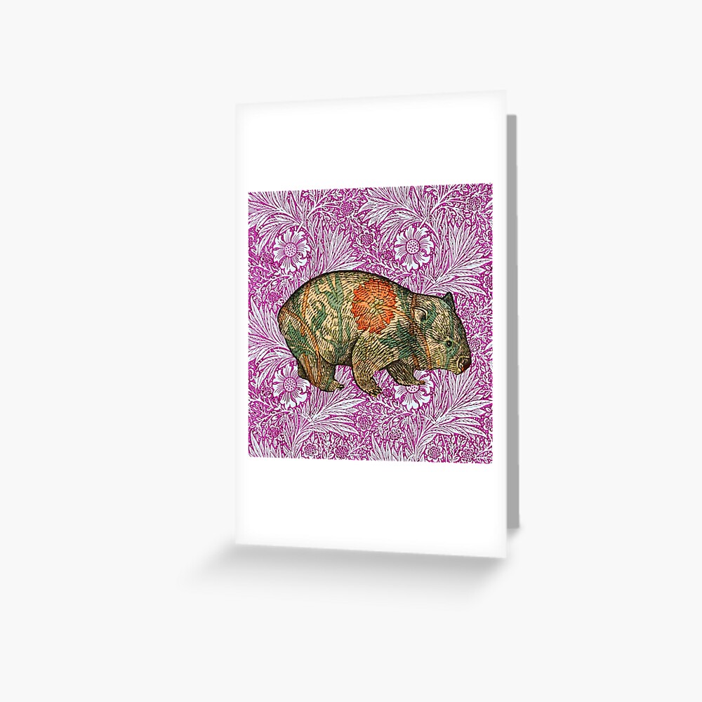 Rossetti's Wombat in Pink Marigold Greeting Card