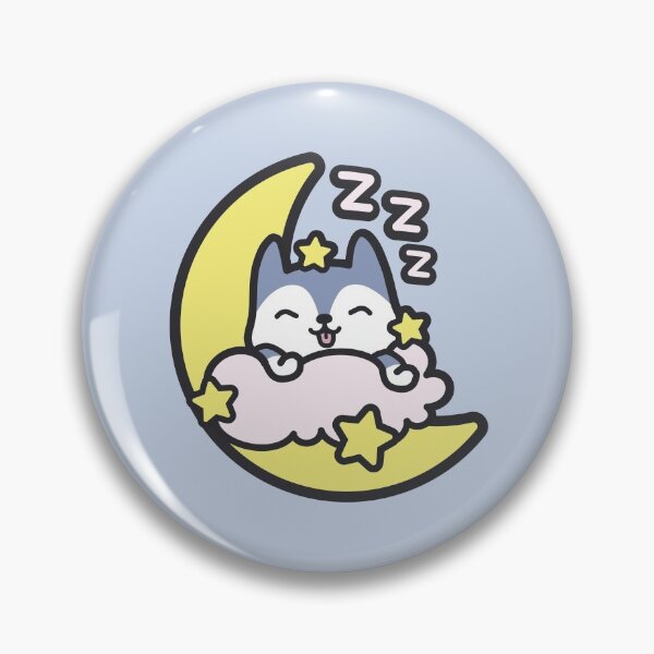Item preview, Sleepy moon and stars husky/wolf designed and sold by Bountiful Bean.