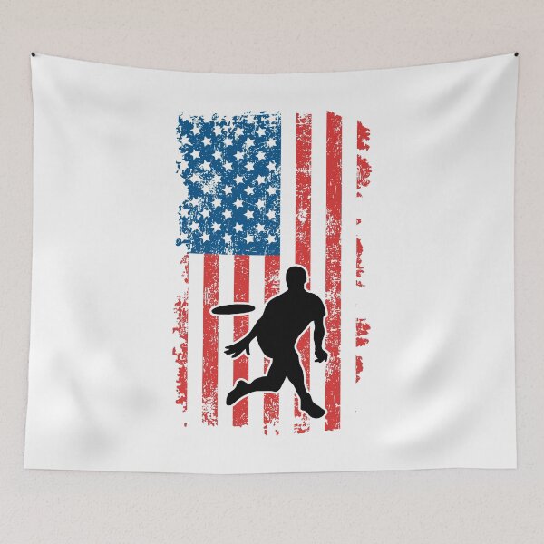 Item preview, Disc Frisbee Player with American Flag designed and sold by EstelleStar.