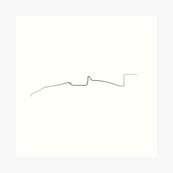 1988 McLaren MP4/4 minimal line art drawing Art Print