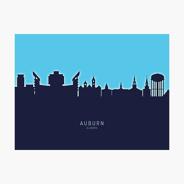 Item preview, Auburn Alabama Skyline designed and sold by ArtPrints.