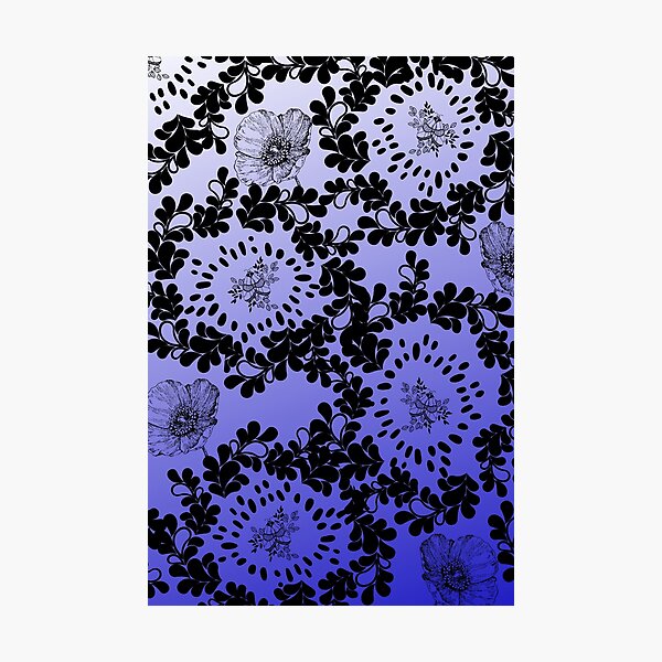 Item preview, asymmetrical moth and poppy damask purple designed and sold by Klyonsm2.