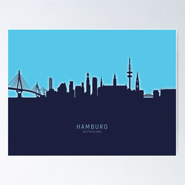 Item preview, Hamburg Germany Skyline designed and sold by ArtPrints.