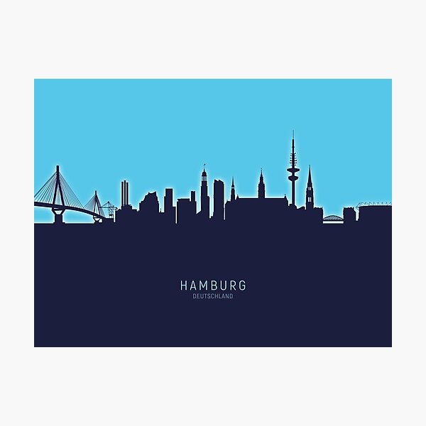 Item preview, Hamburg Germany Skyline designed and sold by ArtPrints.