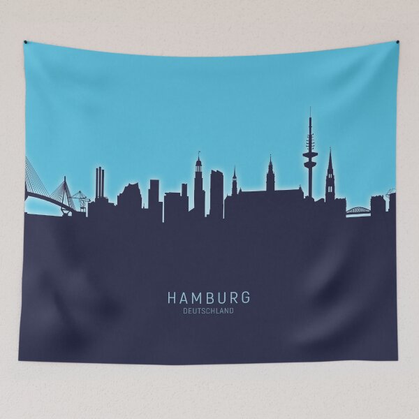 Artikelvorschau, Hamburg Germany Skyline entworfen und verkauft von ArtPrints.