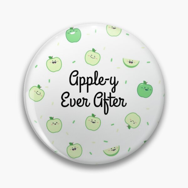 Aperçu de l'œuvre Motif mignon de pommes vertes Punny Apple-y Ever After créée et vendue par BooTeeQue.