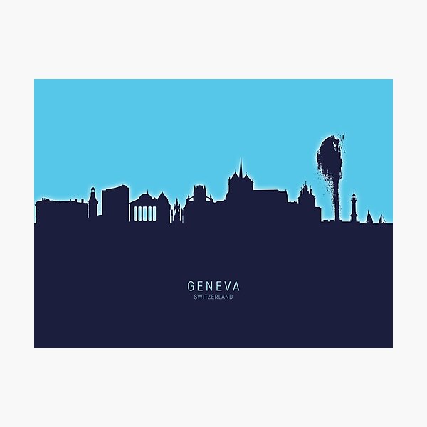 Artikelvorschau, Geneva Switzerland Skyline entworfen und verkauft von ArtPrints.