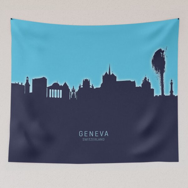 Item preview, Geneva Switzerland Skyline designed and sold by ArtPrints.