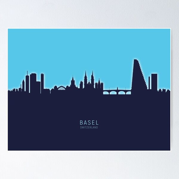 Item preview, Basel Switzerland Skyline designed and sold by ArtPrints.