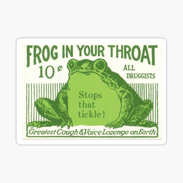 Frog In Your Throat Vintage Stamp ad lozenge Sticker