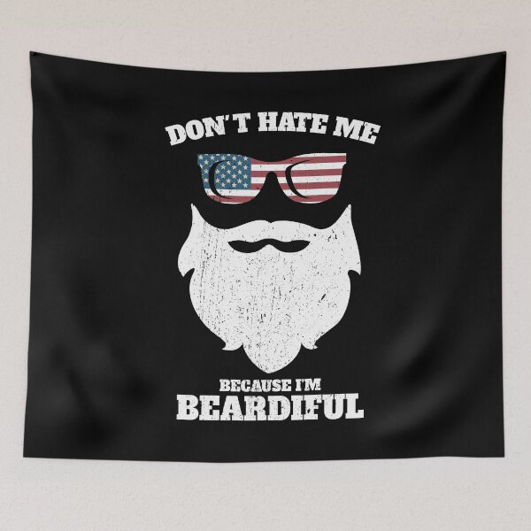 Item preview,  I am Beardiful Beard Mustache Lover USA flag Men's Gift designed and sold by 2blackcherries.