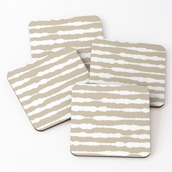 Item preview, Macrame Painted Stripes Pattern in White and Neutral Flax designed and sold by kierkegaard.