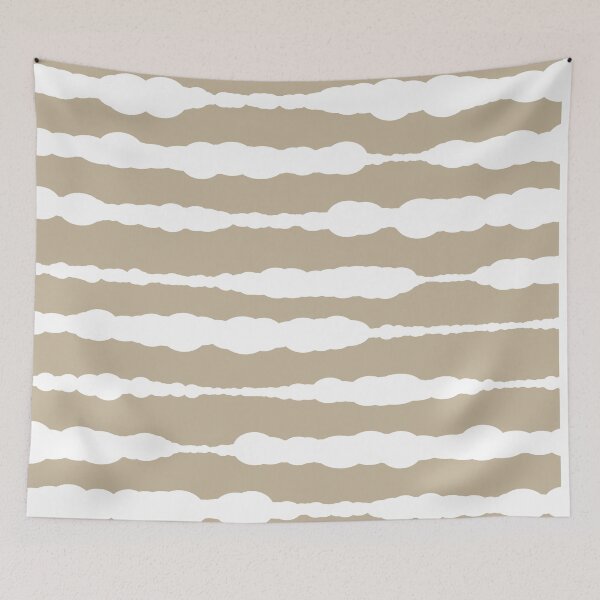 Item preview, Macrame Painted Stripes Pattern in White and Neutral Flax designed and sold by kierkegaard.