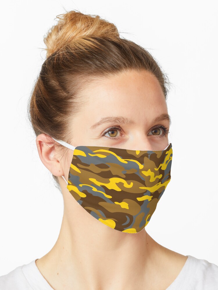 Download Camo Style Yellow Camouflage Mask By Rclwow Redbubble PSD Mockup Templates