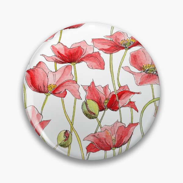 Item preview, Red Poppies, Illustration designed and sold by JRoseDesign.