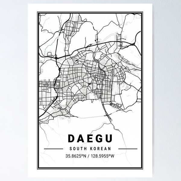 Item preview, Daegu Map Print, Daegu Map Poster, Daegu Map Wall Art, Daegu City Map, Map Of Daegu, Daegu Map Art designed and sold by tienstencil.