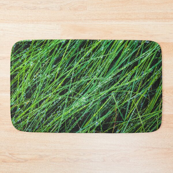 Item preview, closeup green grass field texture with water drop designed and sold by Mrvell.