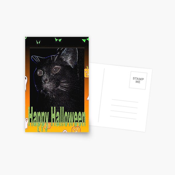 Item preview, Black cat Halloween card designed and sold by B. Randi Bailey.