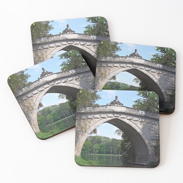 Item preview, Gothic bridge with knight statue in Laxenburg Park Austria designed and sold by goceris.