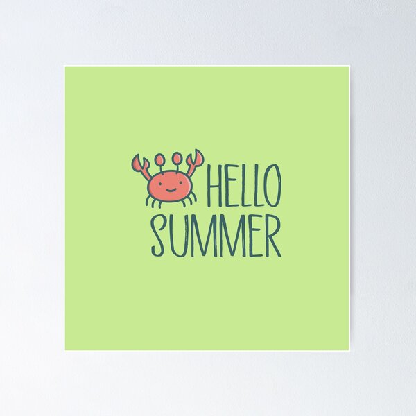 Item preview, Cute Crab Crustacean Hello Summer designed and sold by MrBoneDesign.