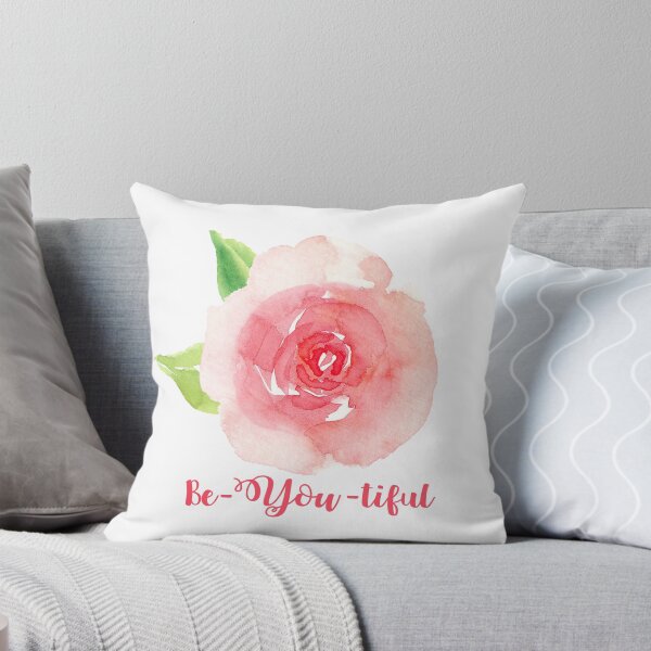 Item preview, Be-You-tiful pink watercolor rose designed and sold by ApricotBlossom.