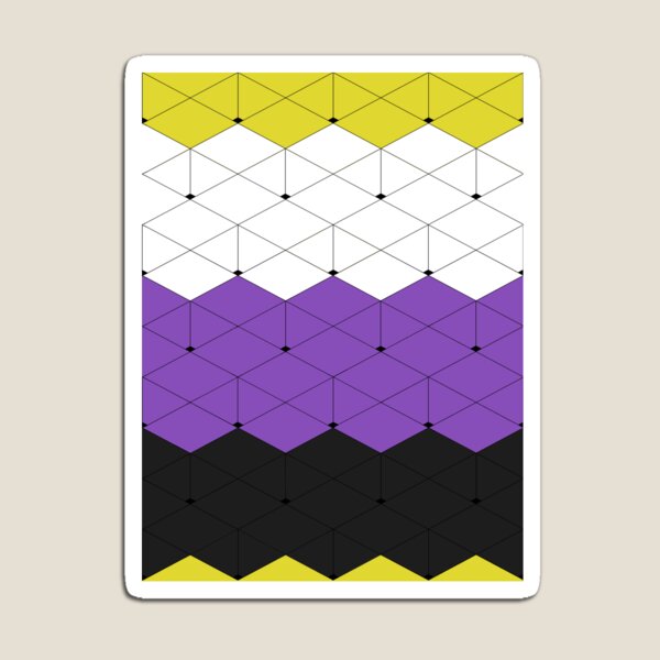 Item preview, Non binary Flag 3D Illusion designed and sold by Wh1teF1re.