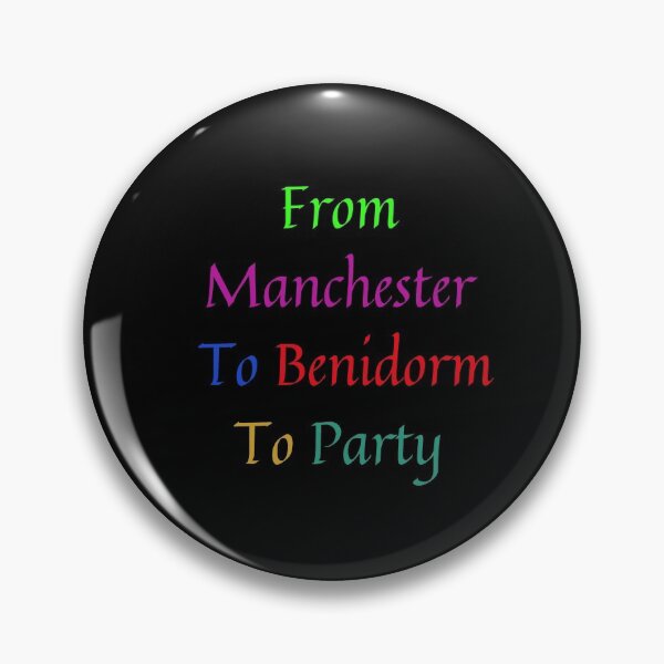 Item preview, From Manchester To Benidorm Design In Multi Coloured Text designed and sold by MarieSusan.