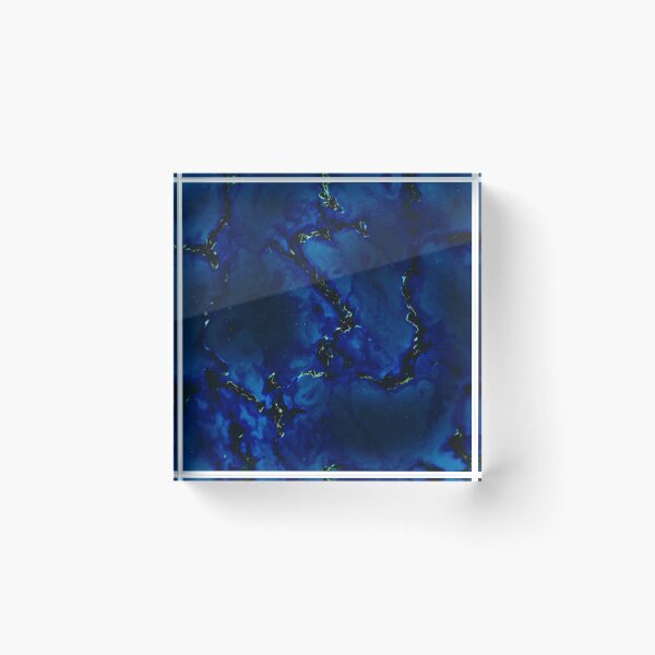 Item preview, Diving into Bliss - blue gold black marble and dot abstract pattern designed and sold by JaycraveDesigns.
