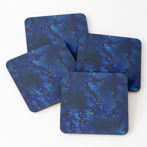 Item preview, Diving into Bliss - blue gold black marble and dot abstract pattern designed and sold by JaycraveDesigns.