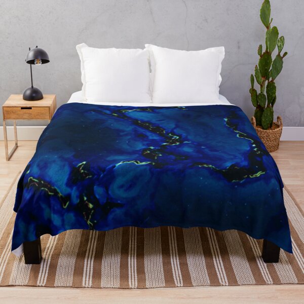 Item preview, Diving into Bliss - blue gold black marble and dot abstract pattern designed and sold by JaycraveDesigns.