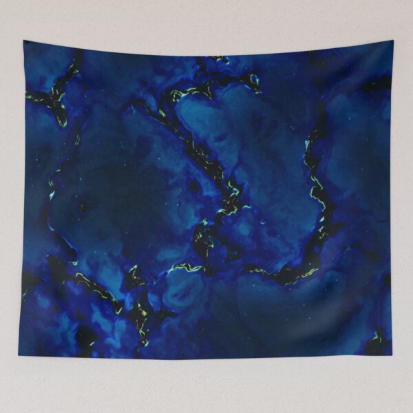 Item preview, Diving into Bliss - blue gold black marble and dot abstract pattern designed and sold by JaycraveDesigns.