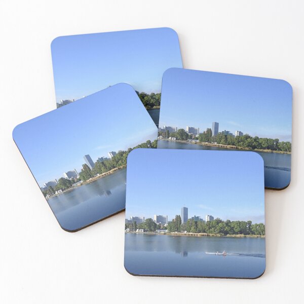 Item preview, Vienna skyline on the Danube river in the morning designed and sold by goceris.
