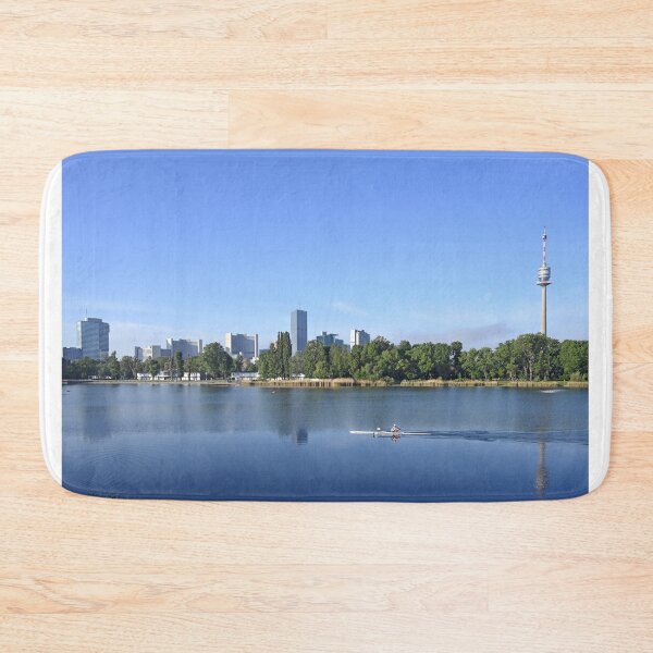 Item preview, Vienna skyline on the Danube river in the morning designed and sold by goceris.