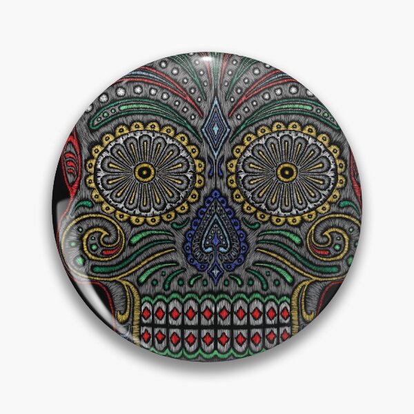 Item preview, skull with stiches mexican inspiration designed and sold by cat poe.